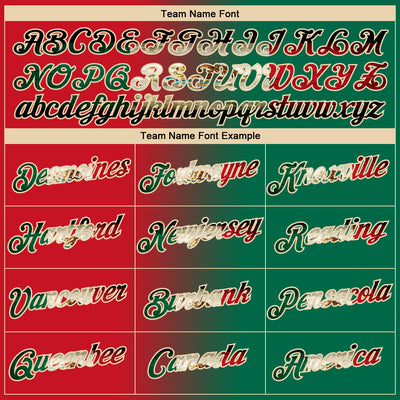 Custom Red Vintage Mexican Flag Kelly Green-City Cream Gradient Fashion Performance T-Shirt