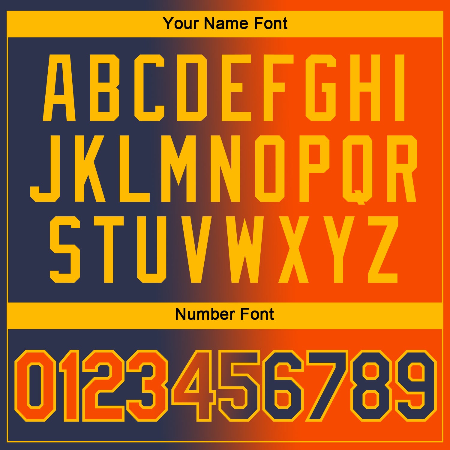 Custom Navy Orange-Gold Gradient Fashion Performance T-Shirt