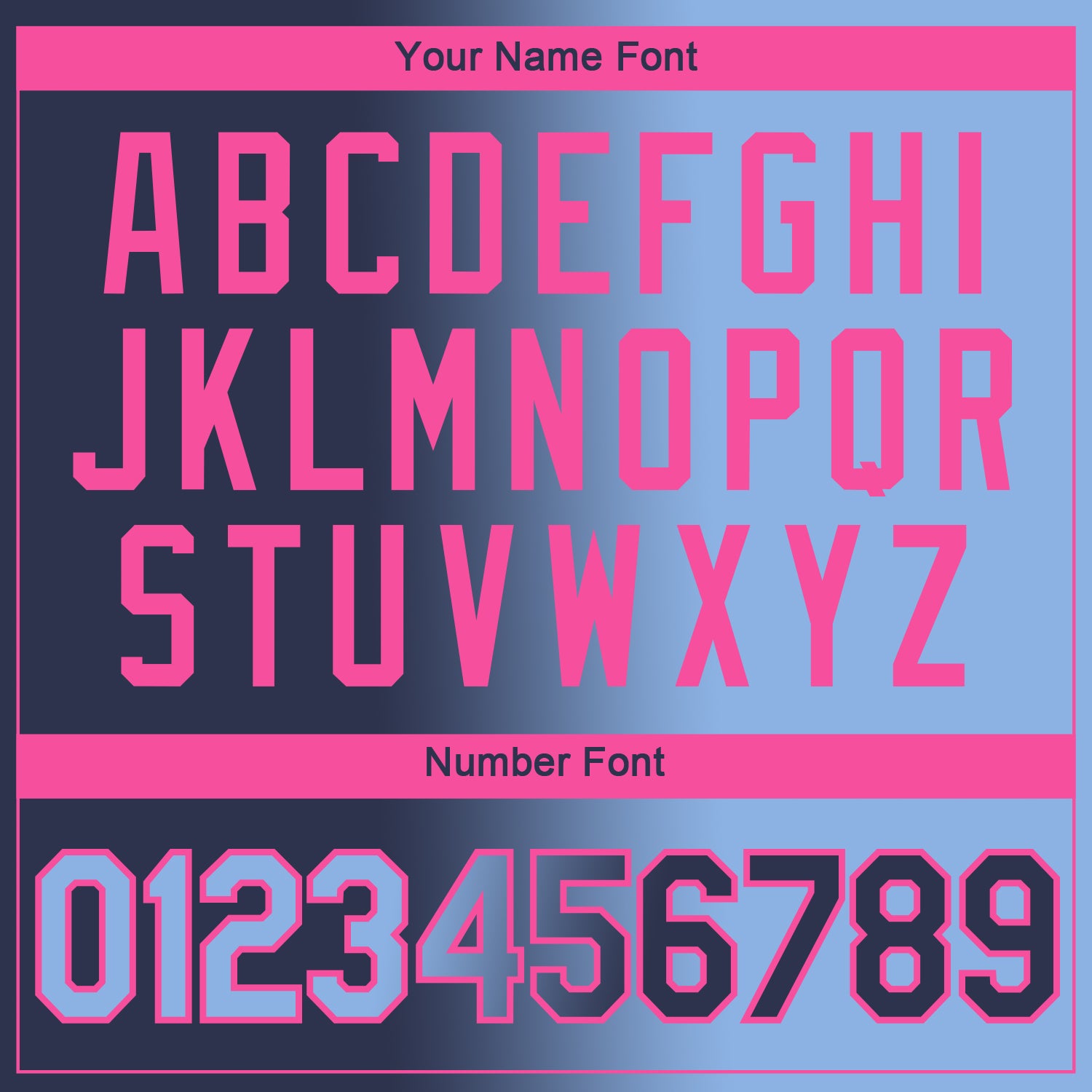 Custom Navy Light Blue-Pink Gradient Fashion Performance T-Shirt