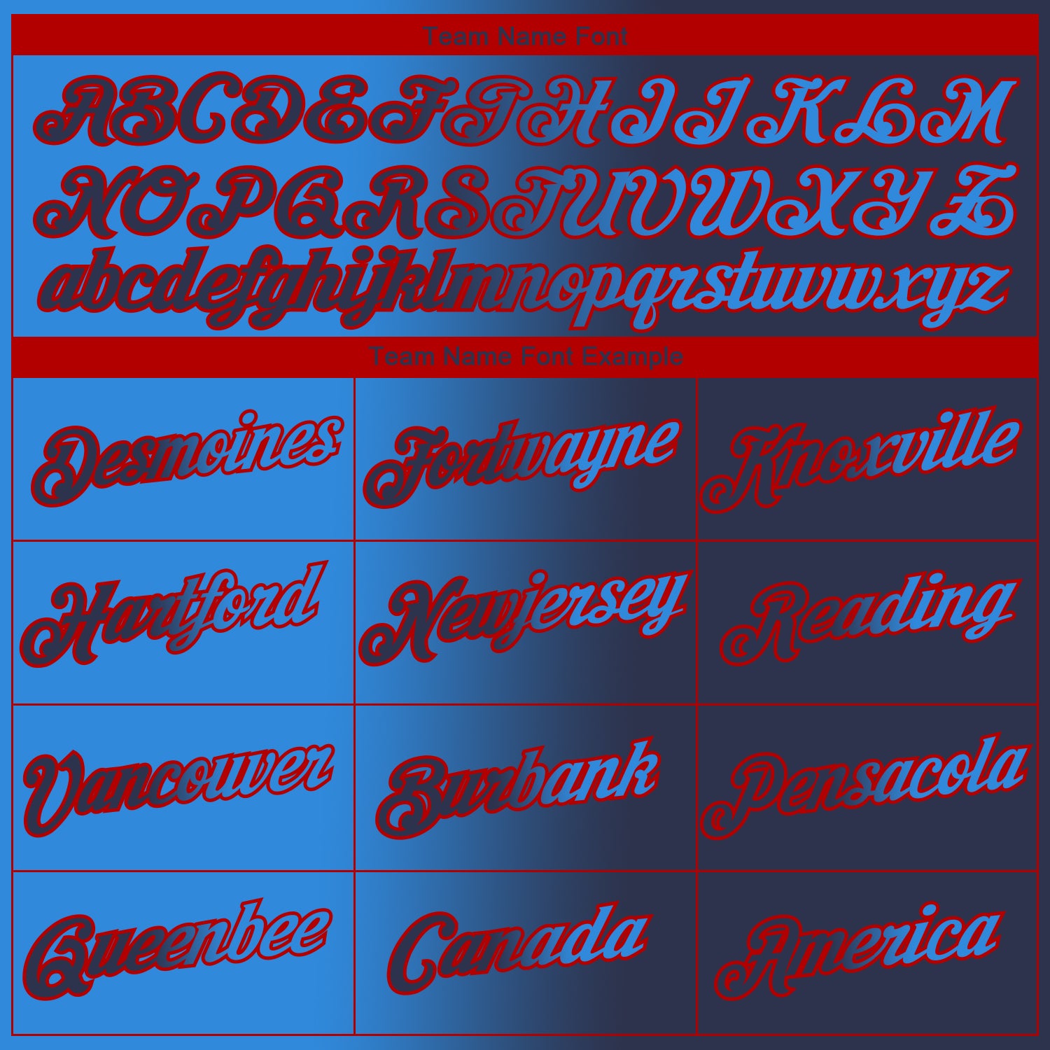 Custom Navy Powder Blue-Red Gradient Fashion Performance T-Shirt