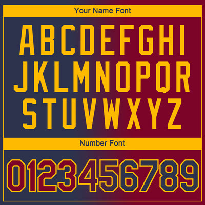 Custom Navy Maroon-Gold Gradient Fashion Performance T-Shirt