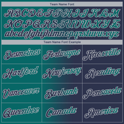 Custom Navy Teal-Gray Gradient Fashion Performance T-Shirt