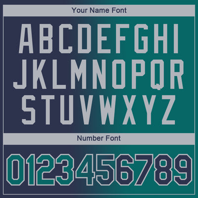 Custom Navy Teal-Gray Gradient Fashion Performance T-Shirt