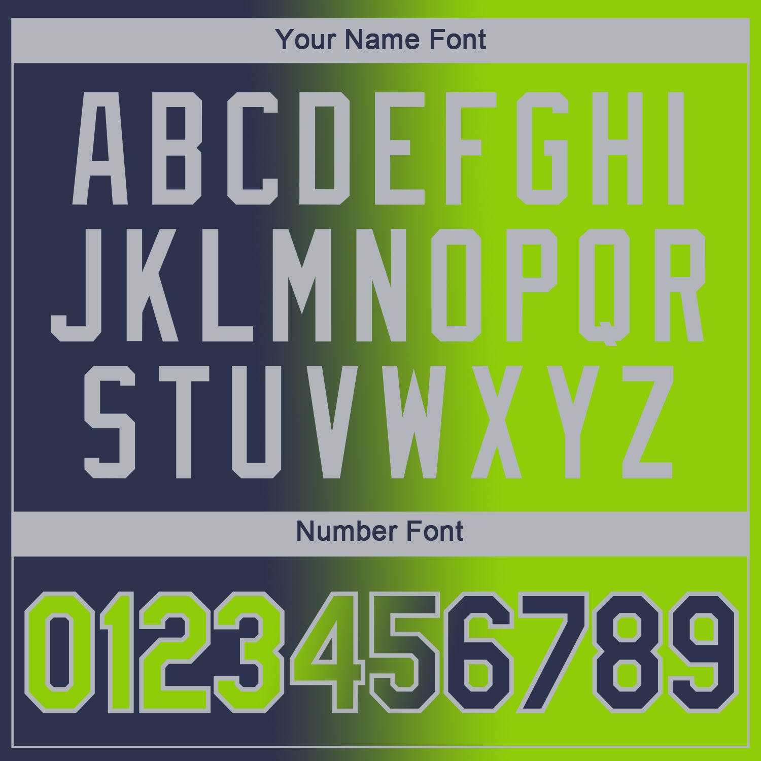 Custom Navy Neon Green-Gray Gradient Fashion Performance T-Shirt