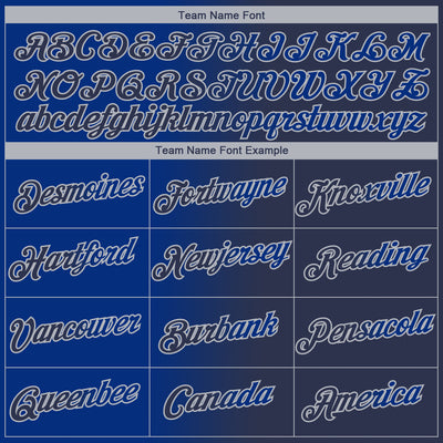 Custom Navy Royal-Gray Gradient Fashion Performance T-Shirt