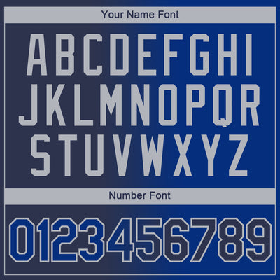 Custom Navy Royal-Gray Gradient Fashion Performance T-Shirt