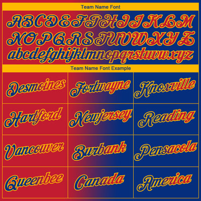 Custom Royal Red-Gold Gradient Fashion Performance T-Shirt