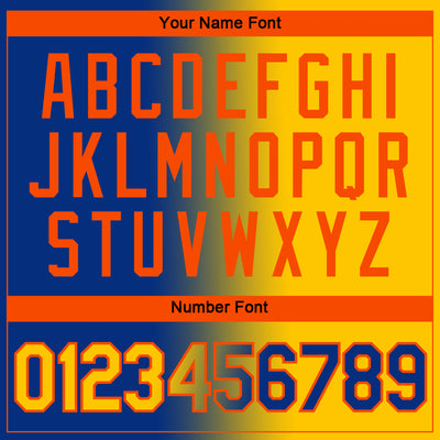 Custom Royal Yellow-Orange Gradient Fashion Performance T-Shirt