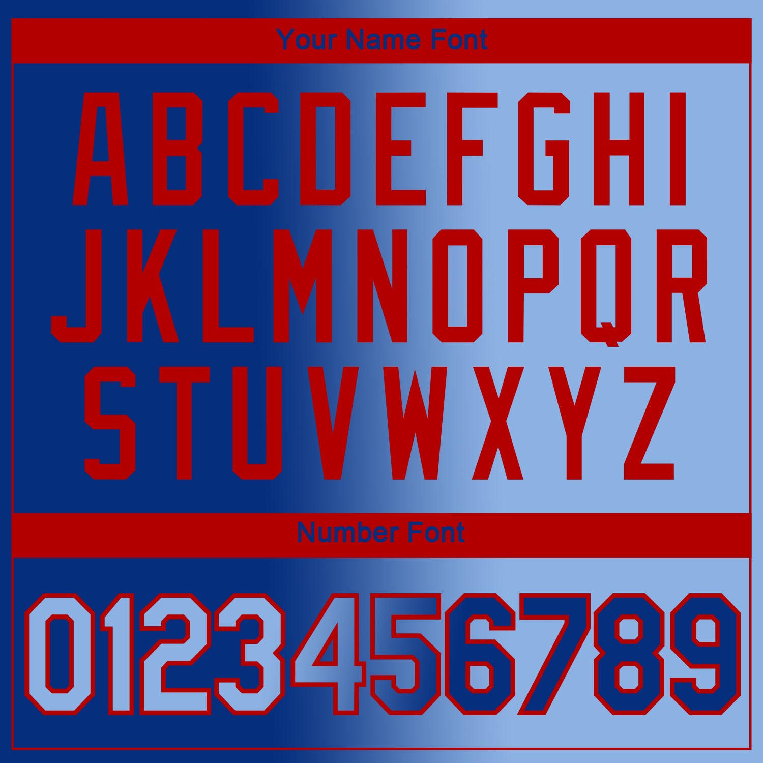 Custom Royal Light Blue-Red Gradient Fashion Performance T-Shirt