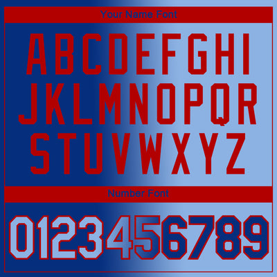 Custom Royal Light Blue-Red Gradient Fashion Performance T-Shirt