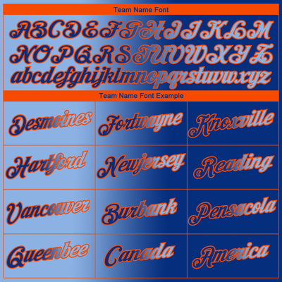 Custom Royal Light Blue-Orange Gradient Fashion Performance T-Shirt