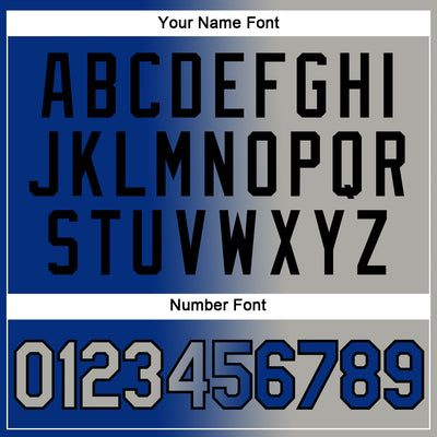 Custom Royal Gray-Black Gradient Fashion Performance T-Shirt