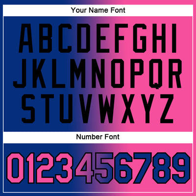 Custom Royal Pink-Black Gradient Fashion Performance T-Shirt