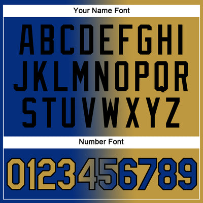 Custom Royal Old Gold-Black Gradient Fashion Performance T-Shirt