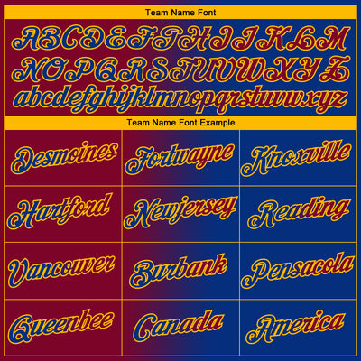 Custom Royal Maroon-Gold Gradient Fashion Performance T-Shirt