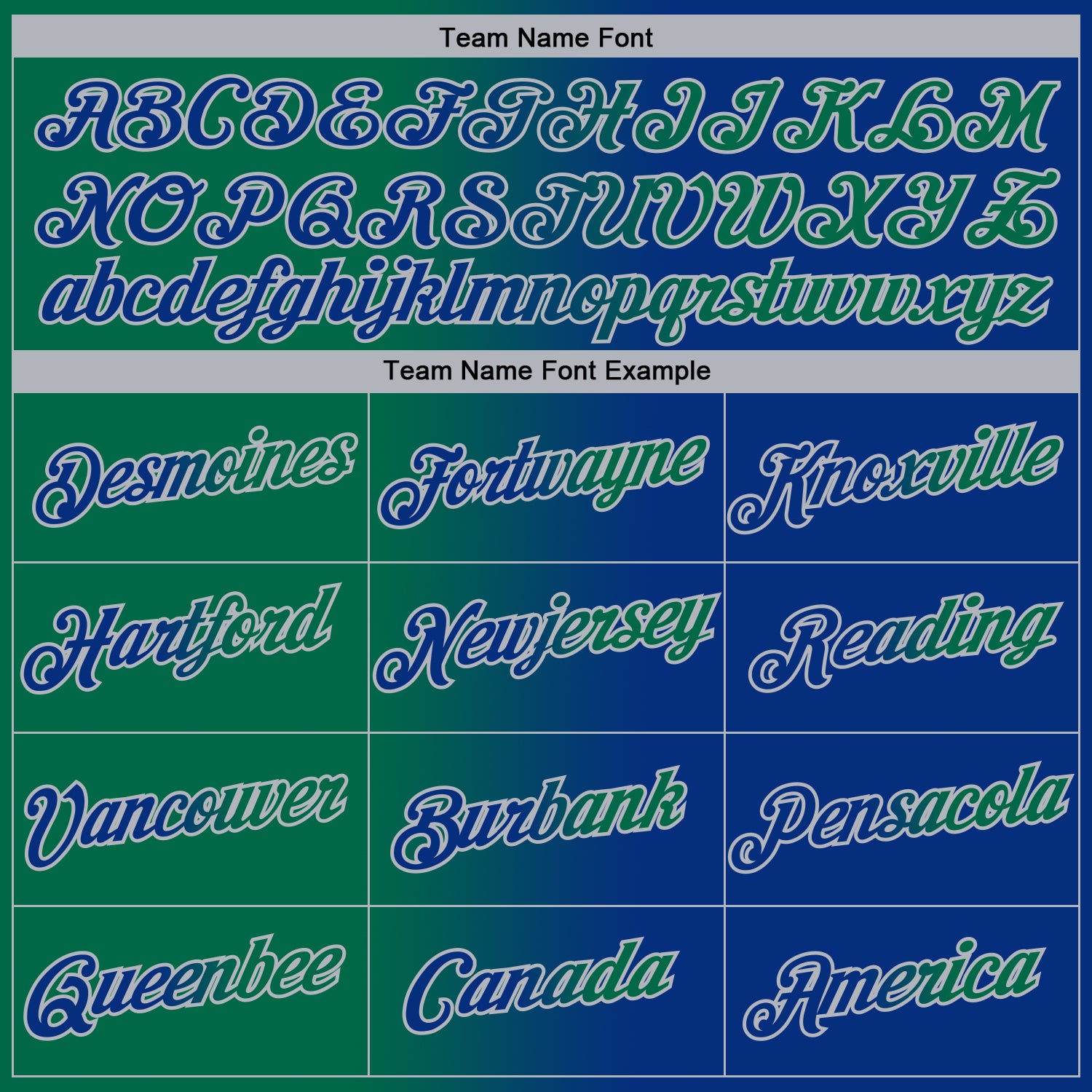 Custom Royal Kelly Green-Gray Gradient Fashion Performance T-Shirt