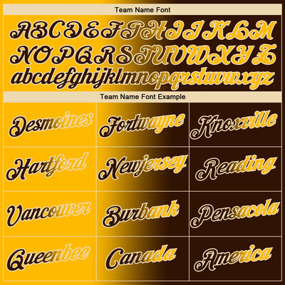 Custom Brown Gold-Cream Gradient Fashion Performance T-Shirt