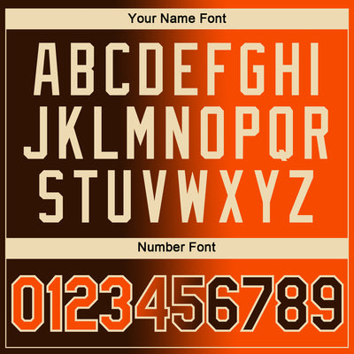 Custom Brown Orange-Cream Gradient Fashion Performance T-Shirt