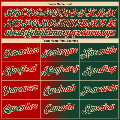 Custom Green Red-Cream Gradient Fashion Performance T-Shirt