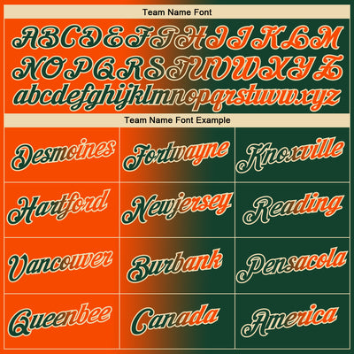 Custom Green Orange-Cream Gradient Fashion Performance T-Shirt