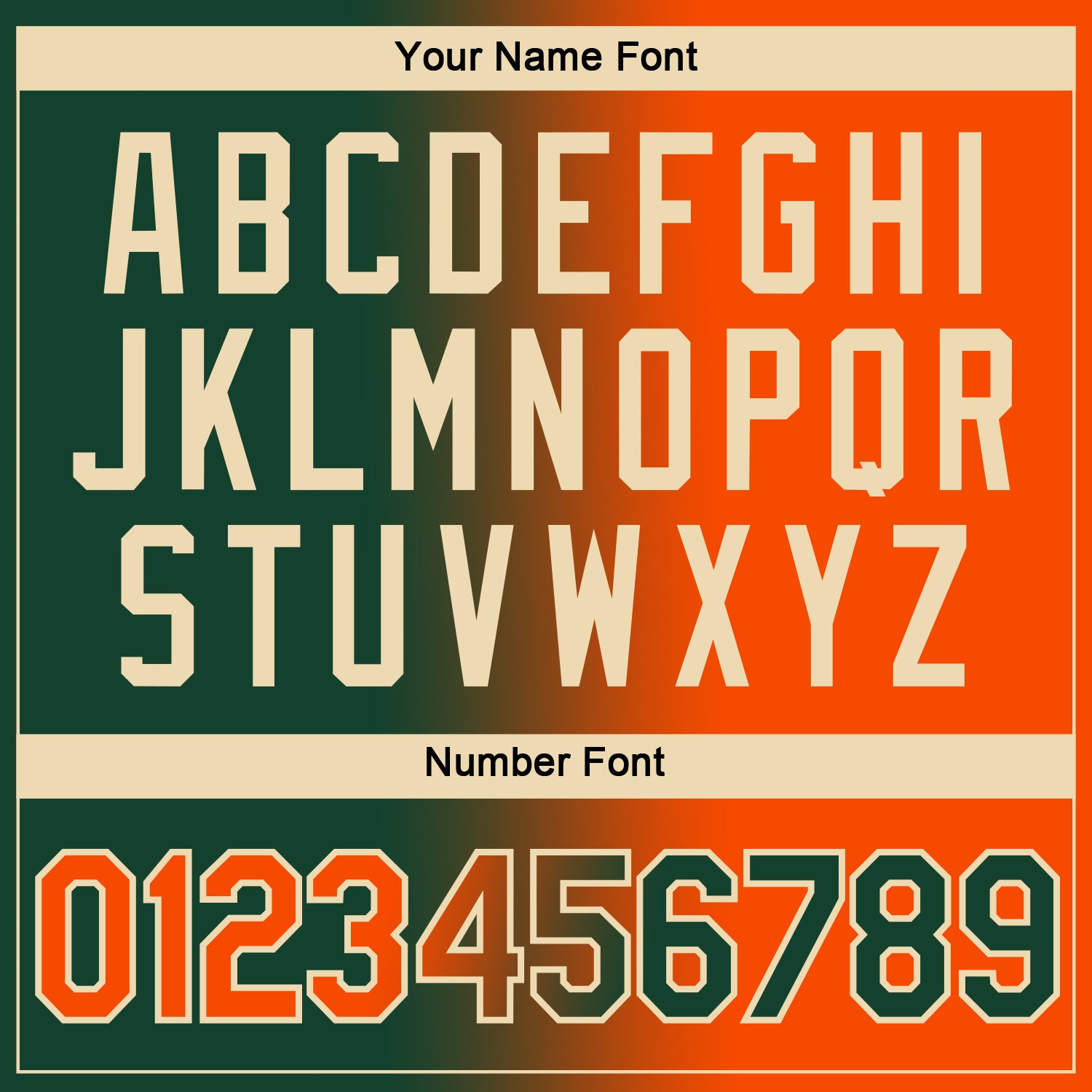 Custom Green Orange-Cream Gradient Fashion Performance T-Shirt