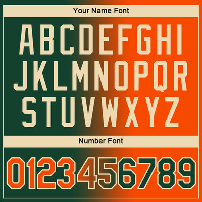 Custom Green Orange-Cream Gradient Fashion Performance T-Shirt