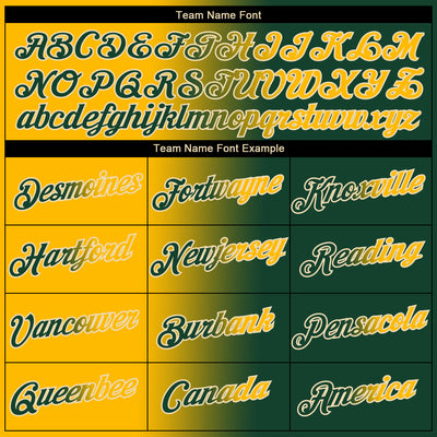 Custom Green Gold-Cream Gradient Fashion Performance T-Shirt