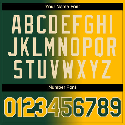 Custom Green Gold-Cream Gradient Fashion Performance T-Shirt