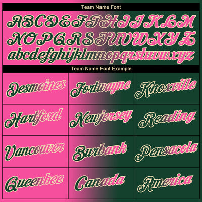 Custom Green Pink-Cream Gradient Fashion Performance T-Shirt