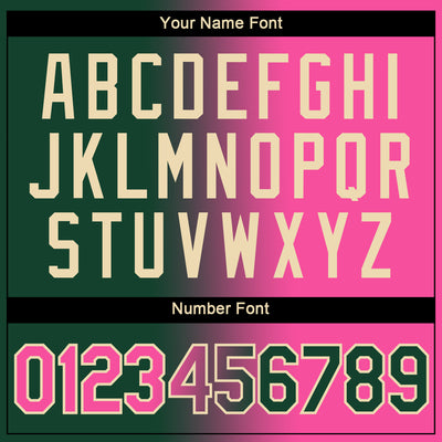 Custom Green Pink-Cream Gradient Fashion Performance T-Shirt