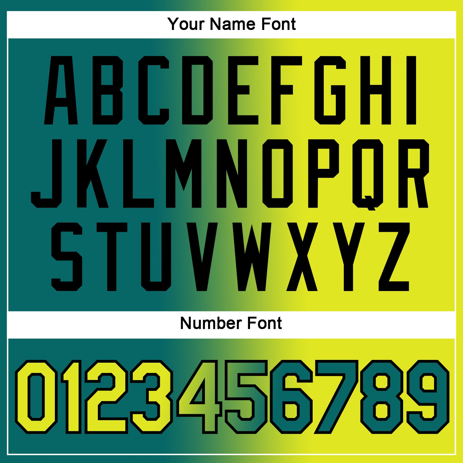 Custom Teal Neon Yellow-Black Gradient Fashion Performance T-Shirt