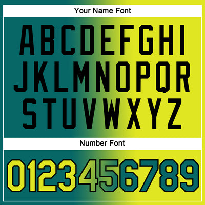 Custom Teal Neon Yellow-Black Gradient Fashion Performance T-Shirt