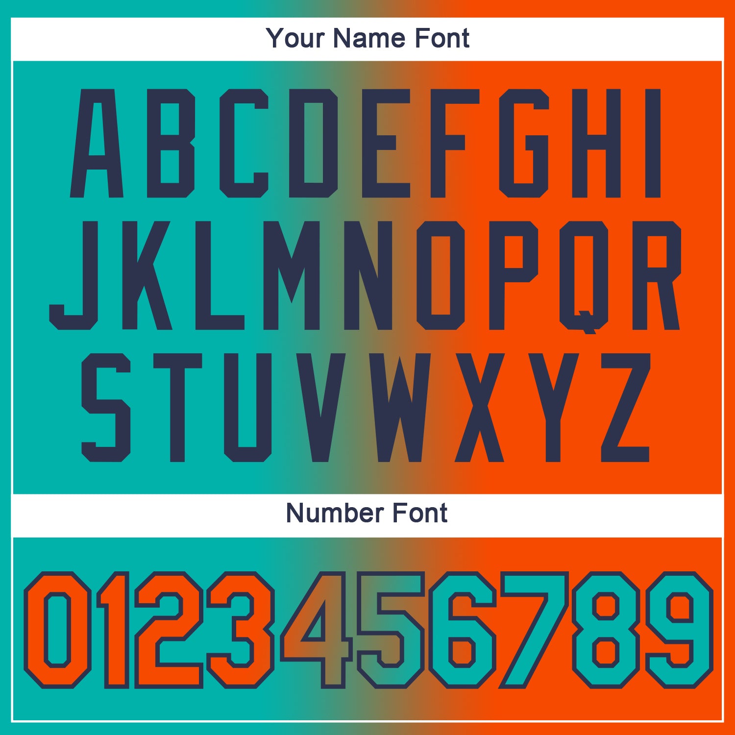 Custom Aqua Orange-Navy Gradient Fashion Performance T-Shirt