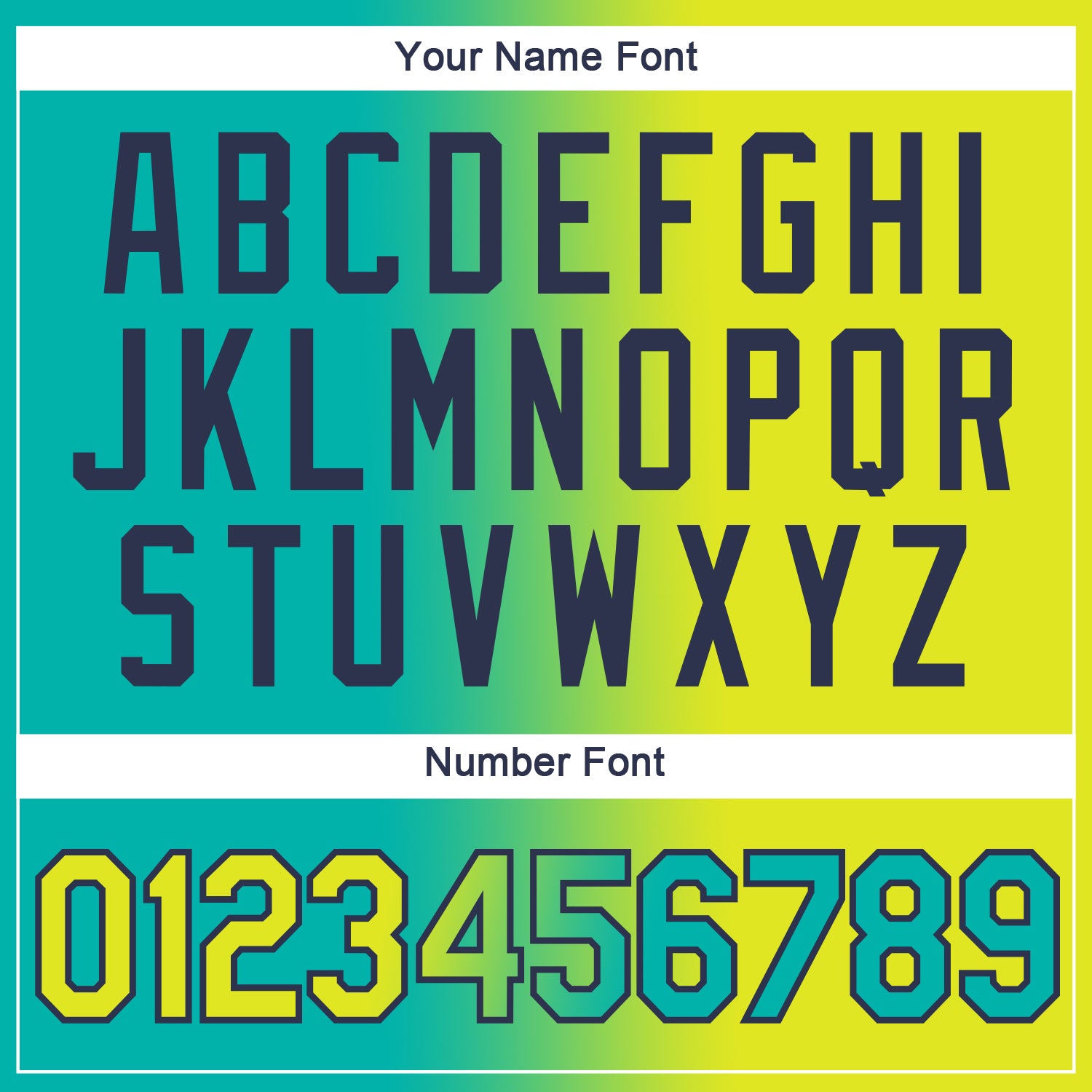 Custom Aqua Neon Yellow-Navy Gradient Fashion Performance T-Shirt