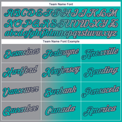 Custom Aqua Gray-Navy Gradient Fashion Performance T-Shirt