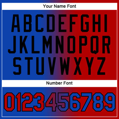 Custom Thunder Blue Red-Black Gradient Fashion Performance T-Shirt