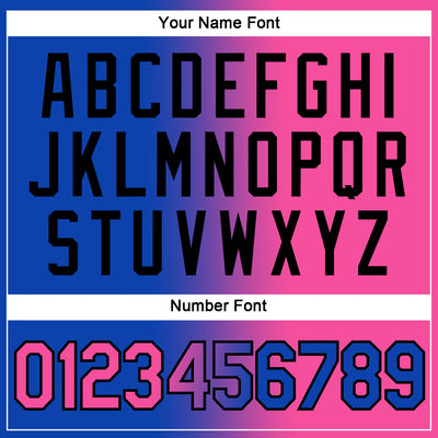 Custom Thunder Blue Pink-Black Gradient Fashion Performance T-Shirt