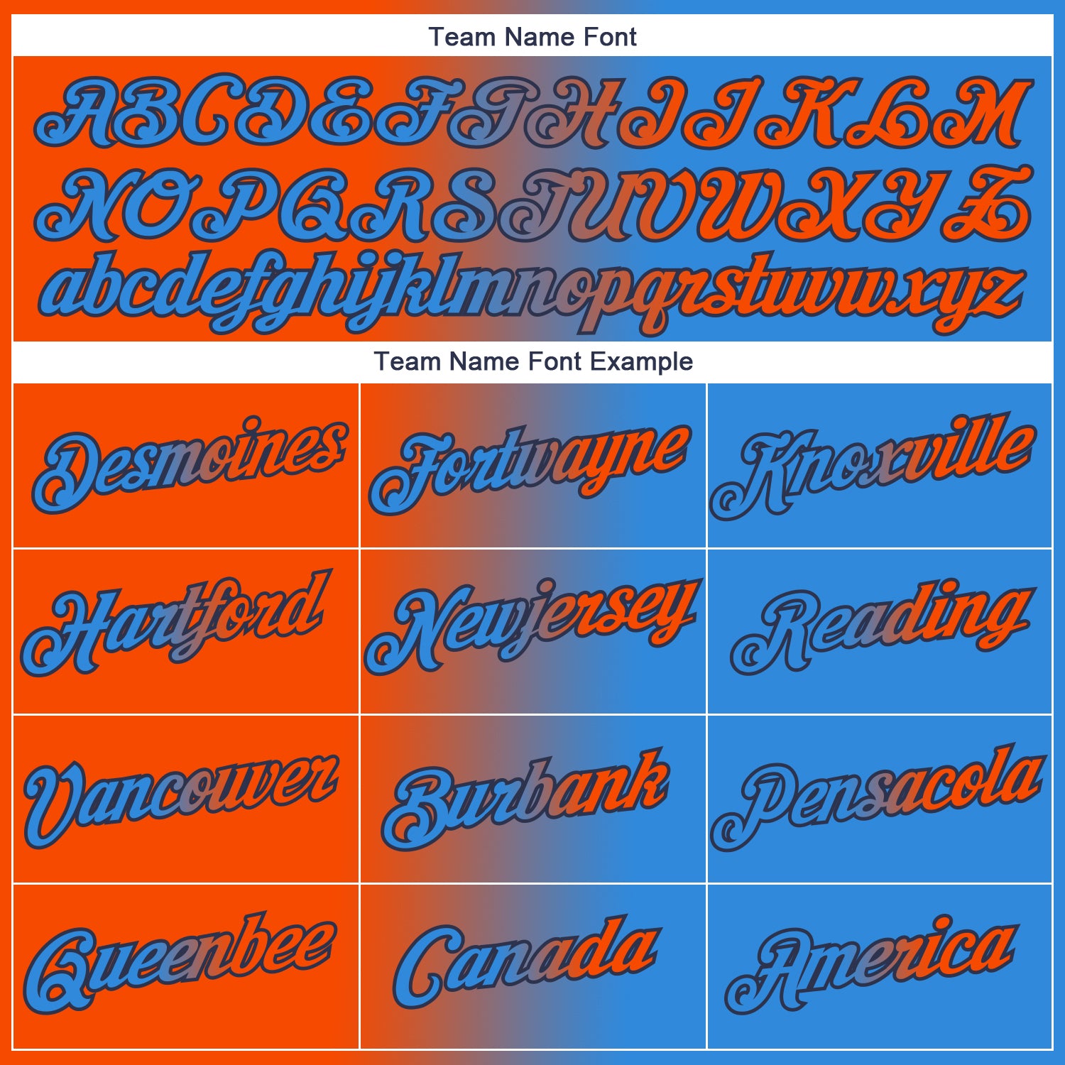 Custom Powder Blue Orange-Navy Gradient Fashion Performance T-Shirt