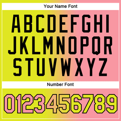 Custom Neon Yellow Medium Pink-Black Gradient Fashion Performance T-Shirt