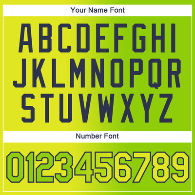 Custom Neon Yellow Neon Green-Navy Gradient Fashion Performance T-Shirt