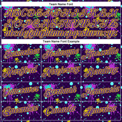 Custom Graffiti Pattern Gold-Purple 3D Clashing Colors Paint-Splatter Performance T-Shirt