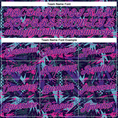 Custom Graffiti Pattern Purple-Pink 3D Creative Geometric Figures And Dots Performance T-Shirt