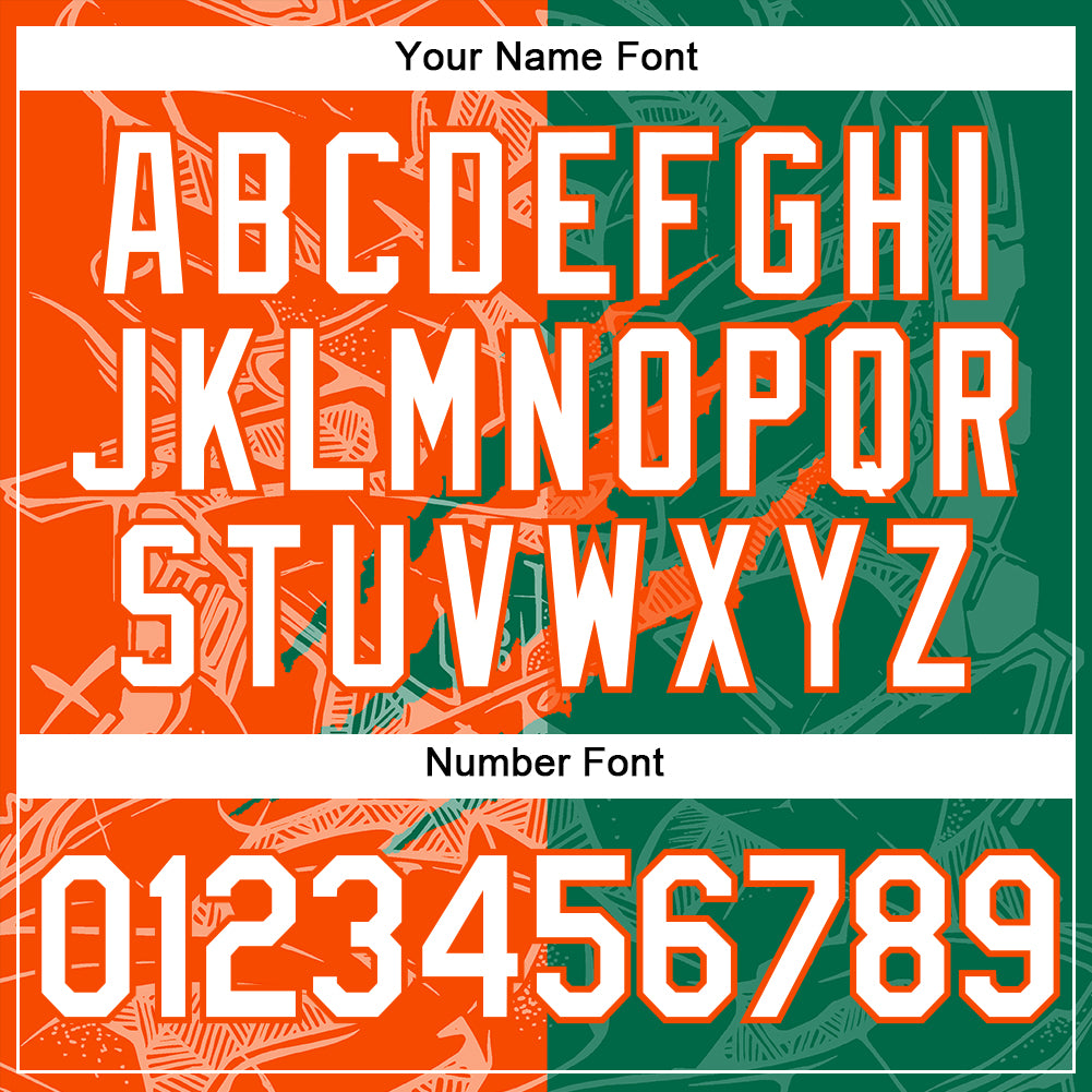 Custom Graffiti Pattern Kelly Green-Orange Scratch 3D Performance T-Shirt