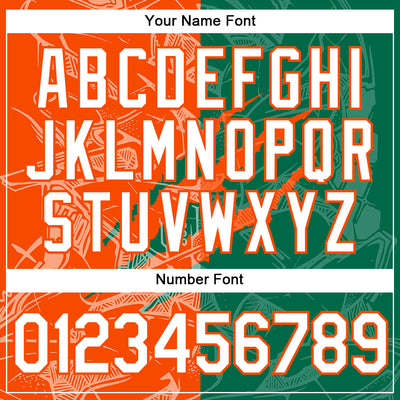 Custom Graffiti Pattern Kelly Green-Orange Scratch 3D Performance T-Shirt