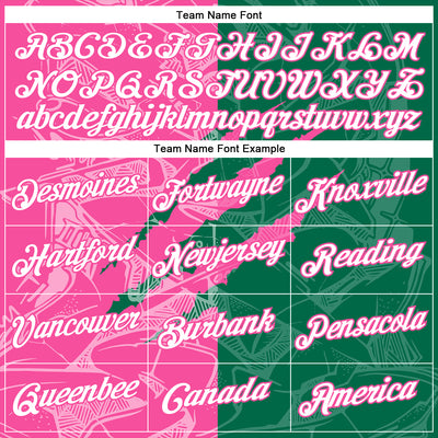 Custom Graffiti Pattern Kelly Green-Pink Scratch 3D Performance T-Shirt