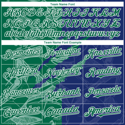 Custom Stitched Graffiti Pattern Kelly Green Royal-White 3D Scratch Sports Pullover Sweatshirt Hoodie