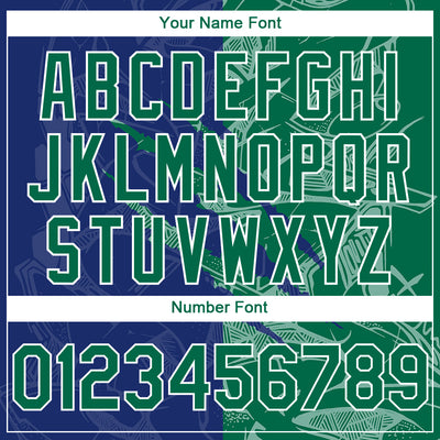 Custom Stitched Graffiti Pattern Kelly Green Royal-White 3D Scratch Sports Pullover Sweatshirt Hoodie