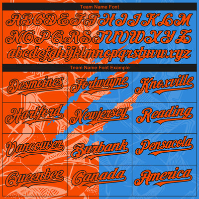 Custom Stitched Graffiti Pattern Orange Powder Blue-Black 3D Scratch Sports Pullover Sweatshirt Hoodie