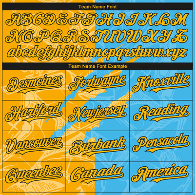 Custom Stitched Graffiti Pattern Gold Sky Blue-Black 3D Scratch Sports Pullover Sweatshirt Hoodie