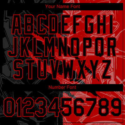 Custom Graffiti Pattern Black-Red 3D Scratch Authentic Baseball Jersey